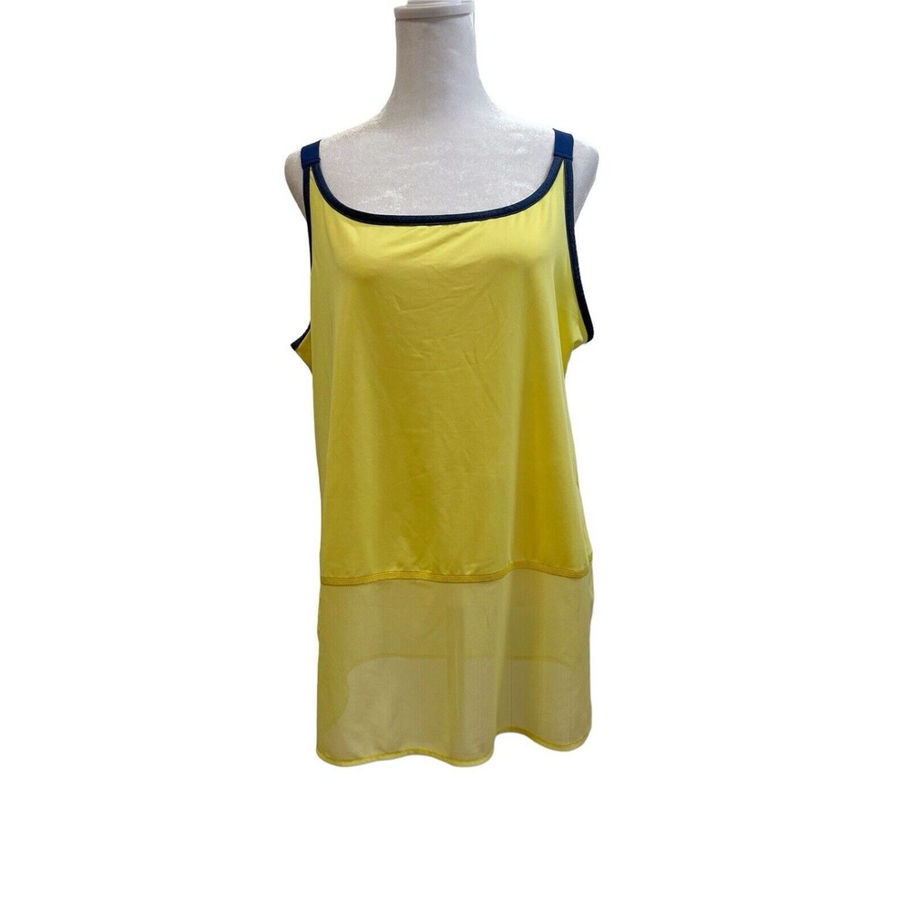 Columbia Omni-Shade Yellow W/ Mesh Hem.Exercise/Running Wm Sz Lg Elastic Straps.